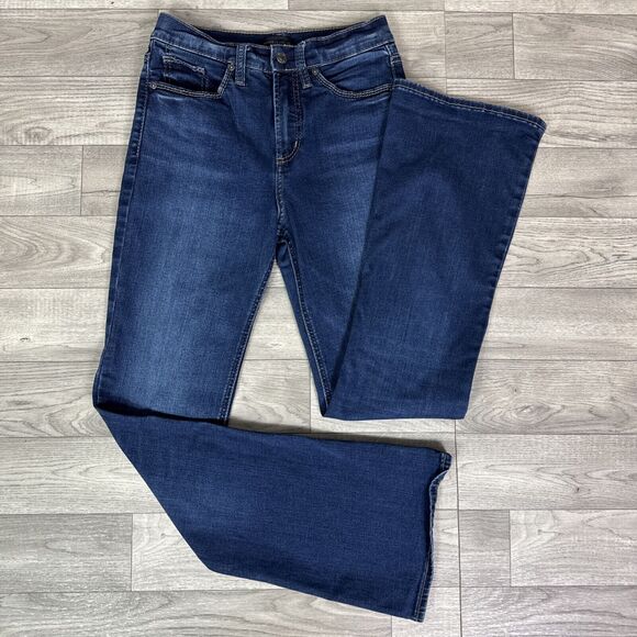 Silver Jeans High Rise Calley Bootcut Denim Jeans Dark Wash sz 25 - Picture 1 of 7